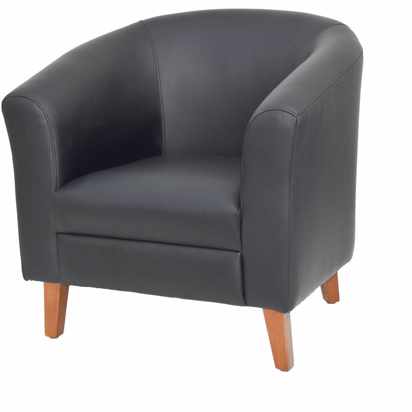 Lorell Barrel Armchair with Bonded Leather Upholstery 17.50"H (LLR - LLR82098) - SchoolOutlet