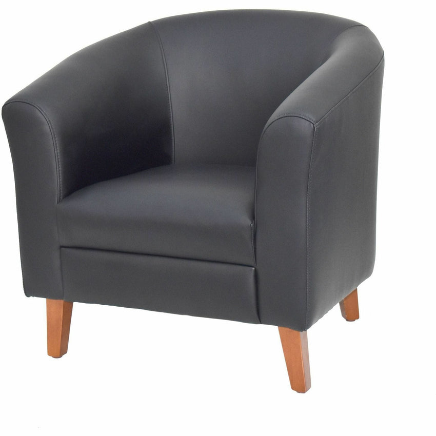 Lorell Barrel Armchair with Bonded Leather Upholstery 17.50"H (LLR - LLR82098) - SchoolOutlet