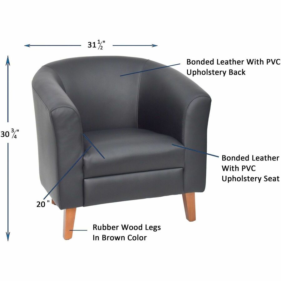 Lorell Barrel Armchair with Bonded Leather Upholstery 17.50"H (LLR - LLR82098) - SchoolOutlet