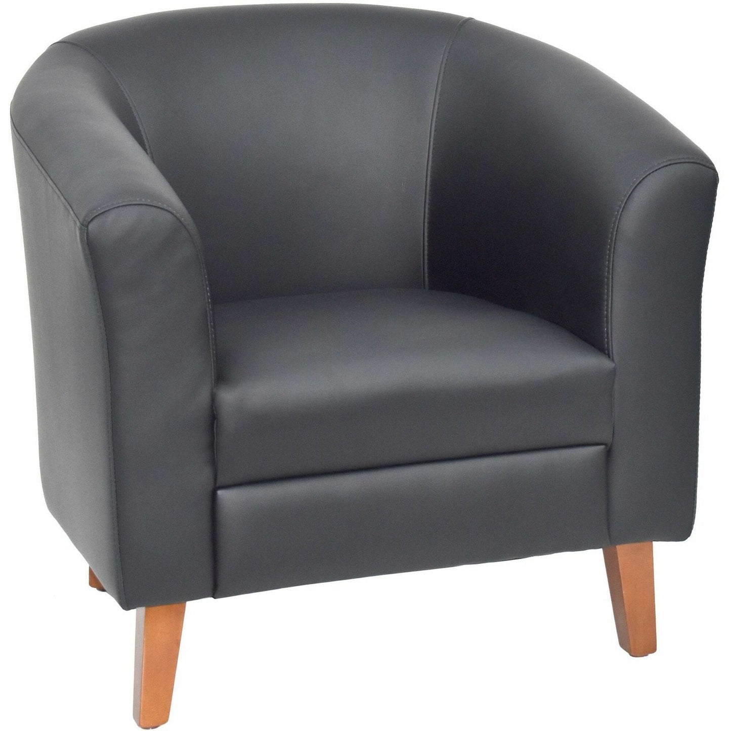 Lorell Barrel Armchair with Bonded Leather Upholstery 17.50"H (LLR - LLR82098) - SchoolOutlet