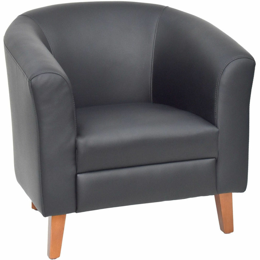 Lorell Barrel Armchair with Bonded Leather Upholstery 17.50"H (LLR - LLR82098) - SchoolOutlet