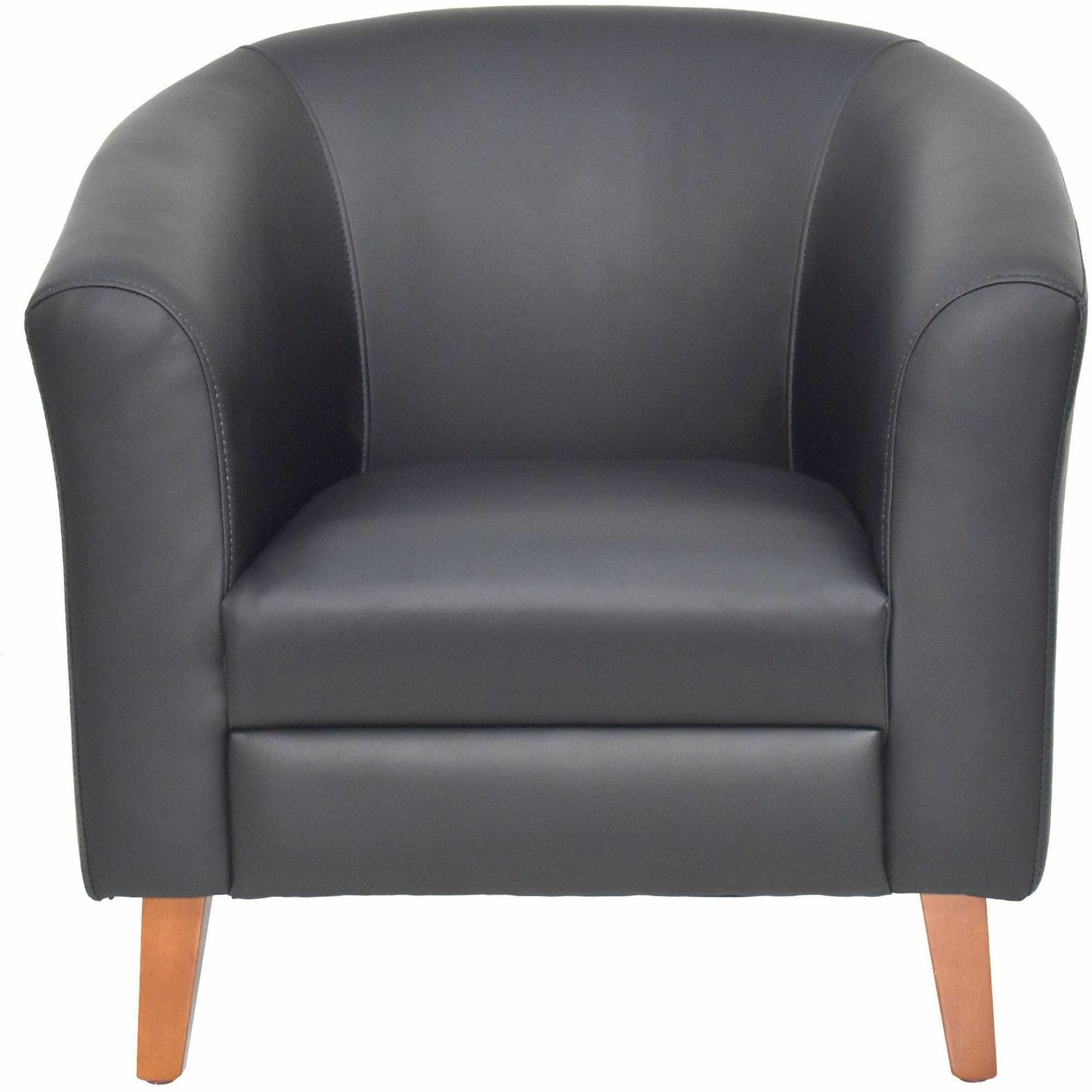Lorell Barrel Armchair with Bonded Leather Upholstery 17.50"H (LLR - LLR82098) - SchoolOutlet