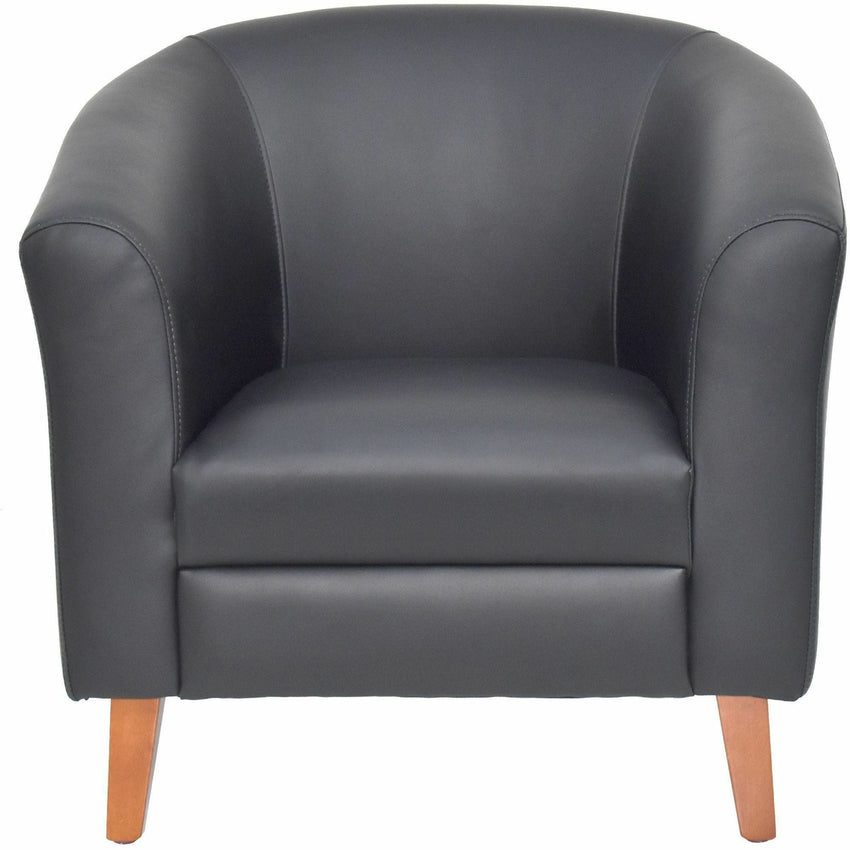 Lorell Barrel Armchair with Bonded Leather Upholstery 17.50"H (LLR - LLR82098) - SchoolOutlet