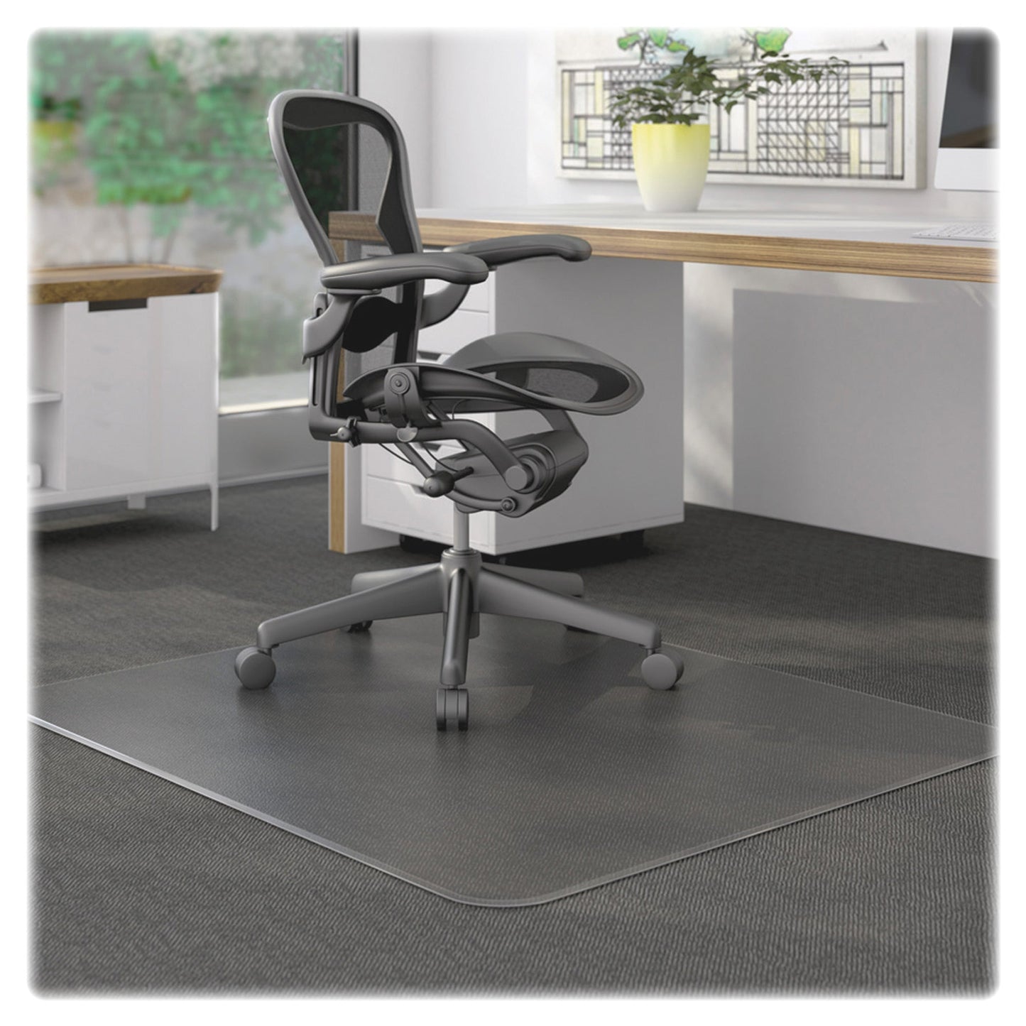 Lorell Standard Lip Low - Pile Carpet Chairmat with Easy - Glide Surface 48" x 36" (LLR - LLR82819) - SchoolOutlet