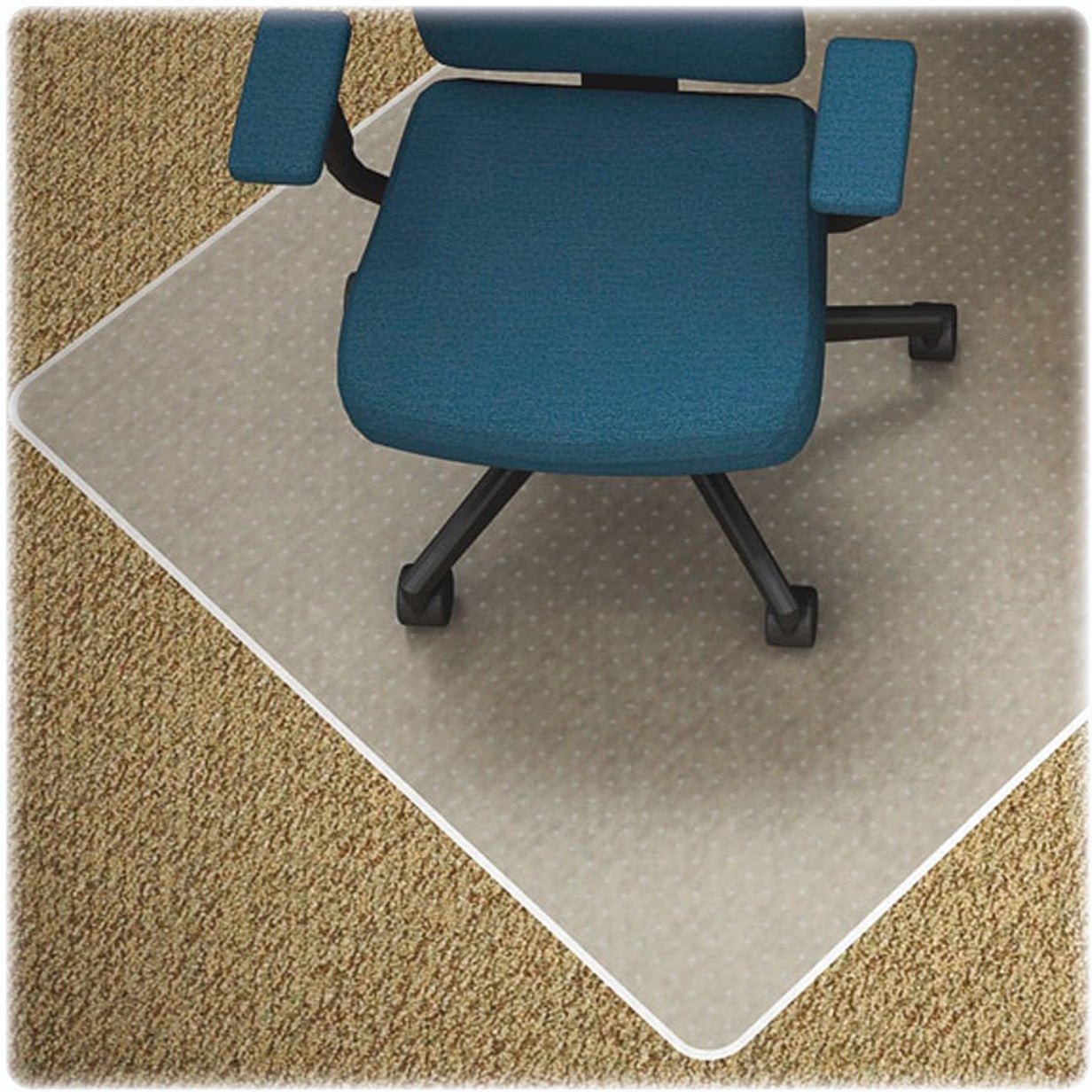 Lorell Wide Lip Low - Pile Carpet Chairmat with Easy - Glide Surface 53" x 45" (LLR - LLR82820) - SchoolOutlet