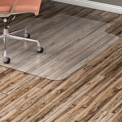 Lorell Nonstudded Wide Lip Chairmat - 53 x 45 in Clear Vinyl for Hard Floors (LLR-LLR82826)