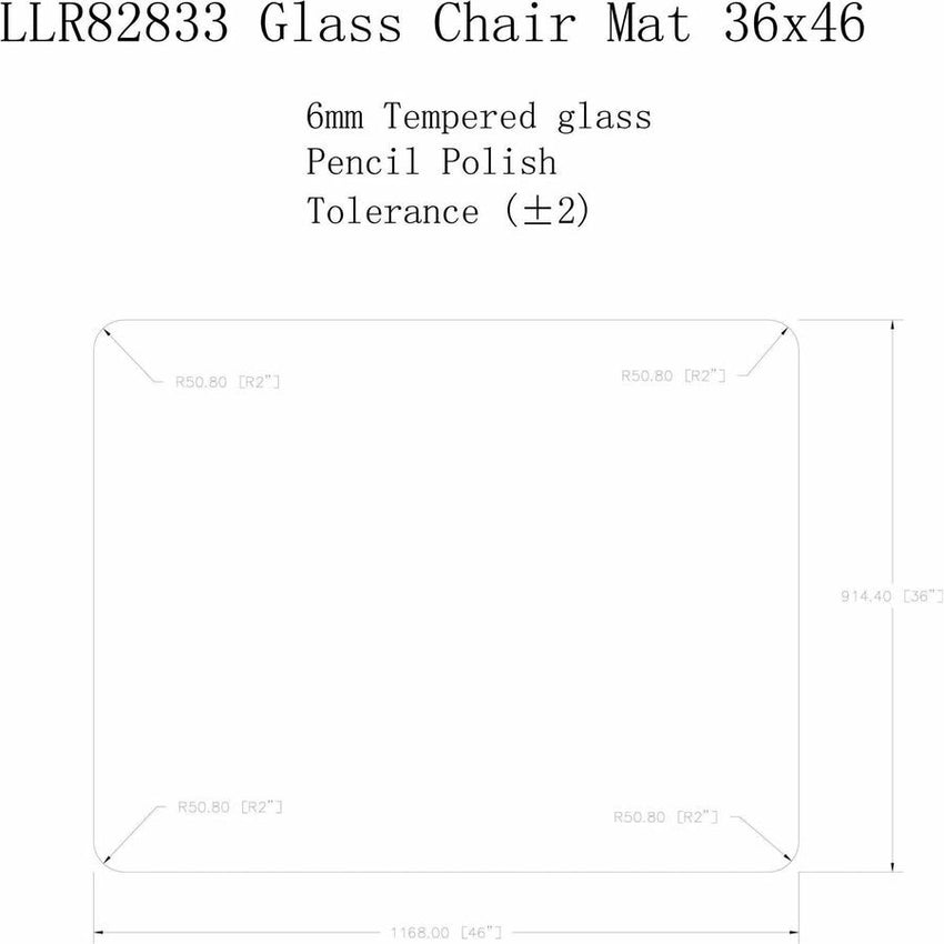 Lorell Tempered Glass Chairmat Rectangular 36" x 46" Heavy - Duty Floor Protection (LLR - LLR82833) - SchoolOutlet