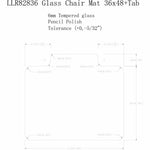Lorell Tempered Glass Chairmat with Lip 48
