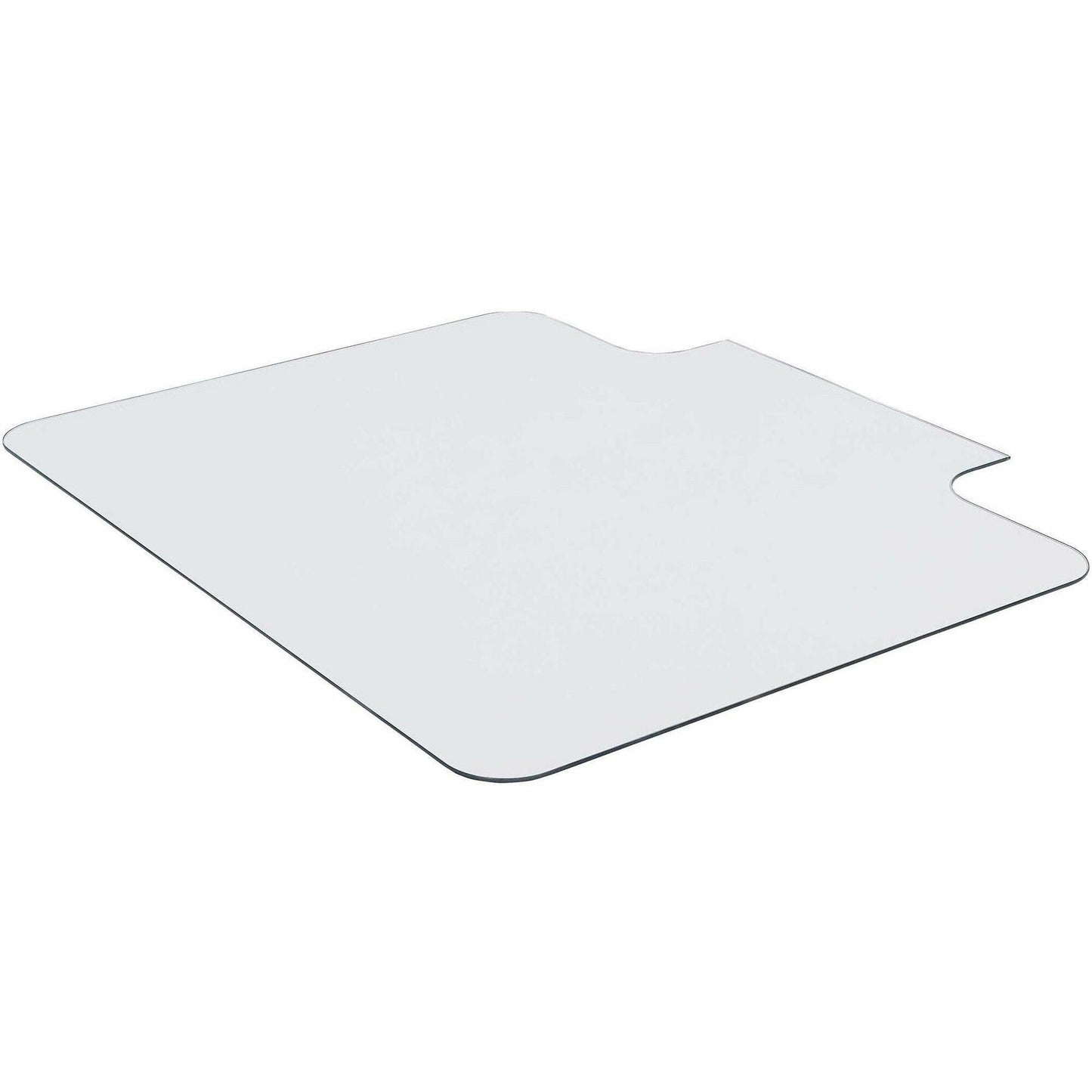 Lorell Tempered Glass Chairmat with Lip 48" x 36" Heavy - Duty Floor Protection (LLR - LLR82836) - SchoolOutlet