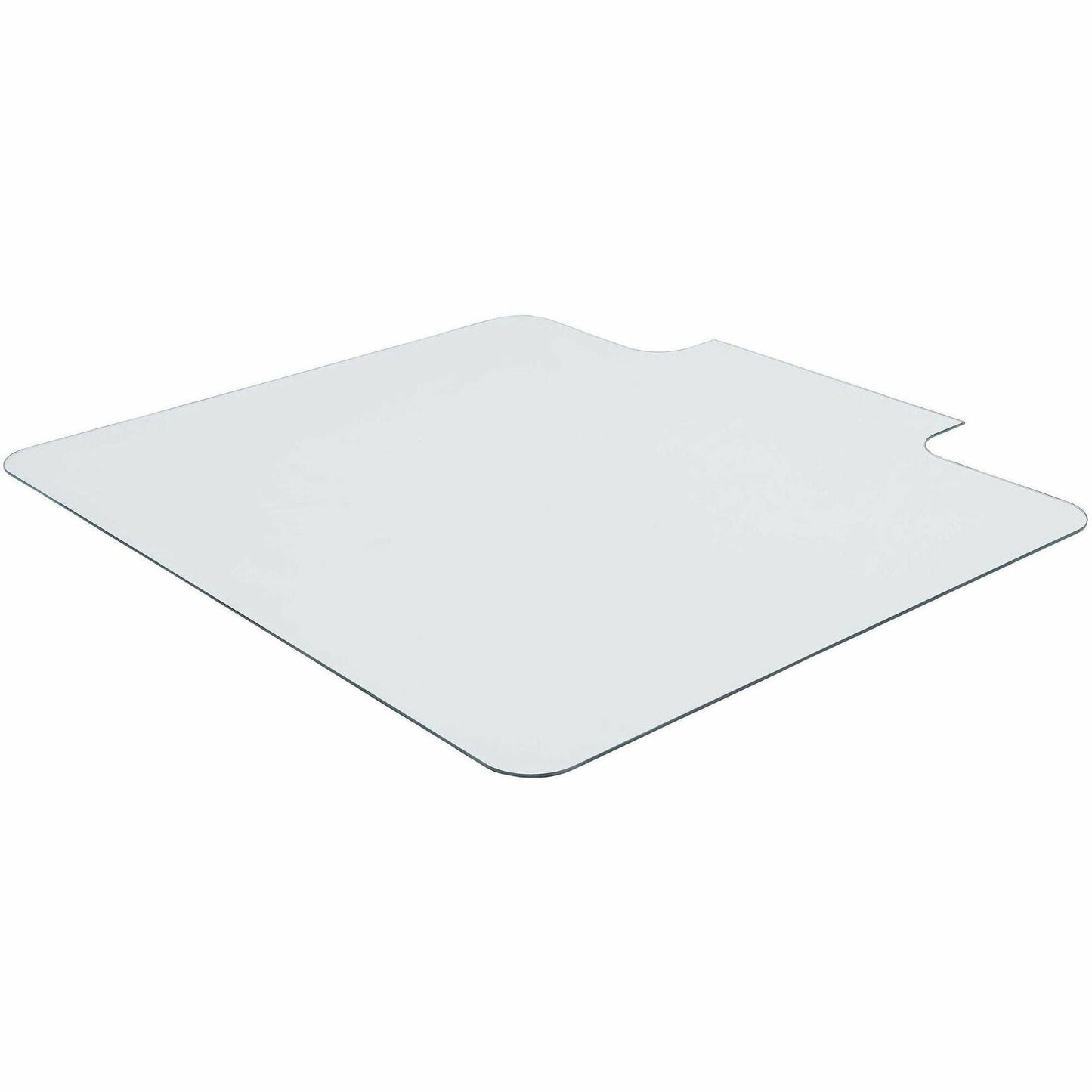 Lorell Tempered Glass Chairmat with Lip 53" x 45" Heavy - Duty Floor Protection (LLR - LLR82837) - SchoolOutlet