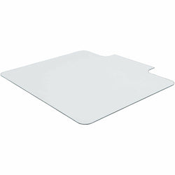 Lorell Tempered Glass Chairmat with Lip 53" x 45" Heavy-Duty Floor Protection (LLR-LLR82837)