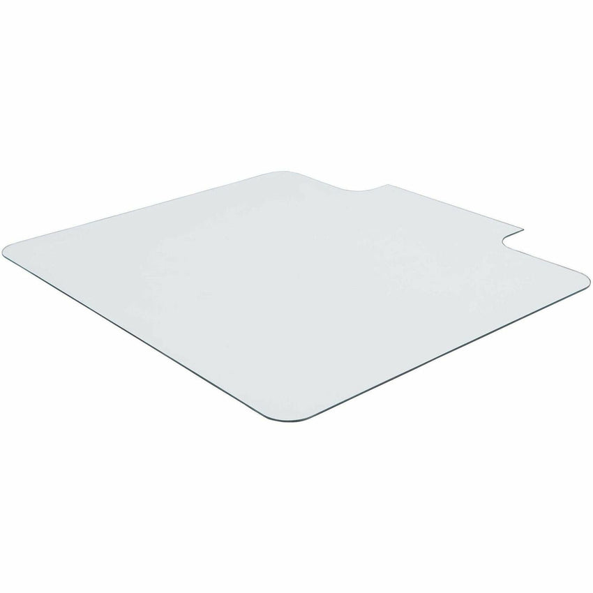 Lorell Tempered Glass Chairmat with Lip 53" x 45" Heavy - Duty Floor Protection (LLR - LLR82837) - SchoolOutlet