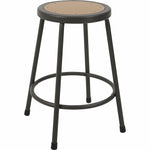Lorell Metal Shop Stool with 24 Inch MDF Wood Seat and Foot Ring Light Gray (LLR - LLR8308X24) - SchoolOutlet