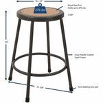 Lorell Metal Shop Stool with 24 Inch MDF Wood Seat and Foot Ring Light Gray (LLR - LLR8308X24) - SchoolOutlet