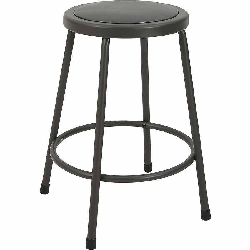Lorell Metal Shop Stool with 24 Inch MDF Wood Seat and Foot Ring Light Gray (LLR - LLR8308X24) - SchoolOutlet