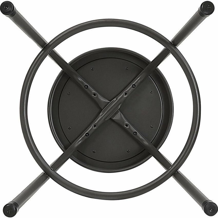 Lorell Metal Shop Stool with 30 Inch MDF Wood Seat and Foot Ring Light Gray (LLR - LLR8308X30) - SchoolOutlet