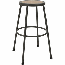 Lorell Metal Shop Stool with 30 Inch MDF Wood Seat and Foot Ring Light Gray (LLR-LLR8308X30)