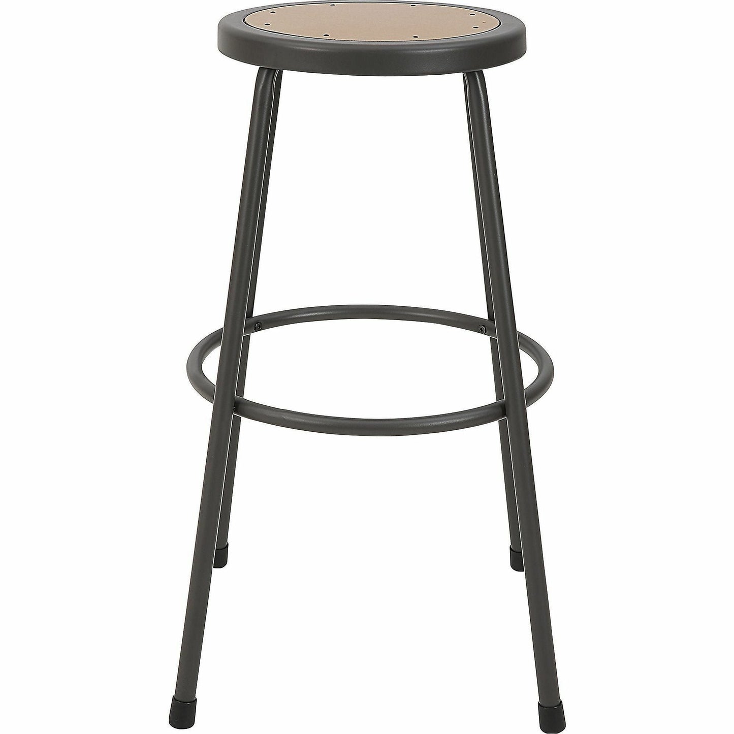 Lorell Metal Shop Stool with 30 Inch MDF Wood Seat and Foot Ring Light Gray (LLR - LLR8308X30) - SchoolOutlet