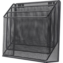 Lorell Black Mesh/Wire 3-Tier Desktop Organizer Metal File and Magazine Holder (LLR-LLR84138)