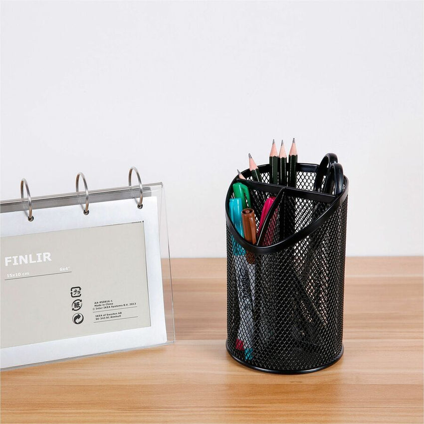 Lorell Black Mesh/Wire Desktop Organizer Metal Pencil Cup Holder (LLR - LLR84140) - SchoolOutlet