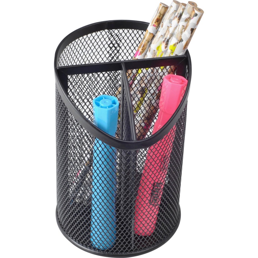 Lorell Black Mesh/Wire Desktop Organizer Metal Pencil Cup Holder (LLR - LLR84140) - SchoolOutlet