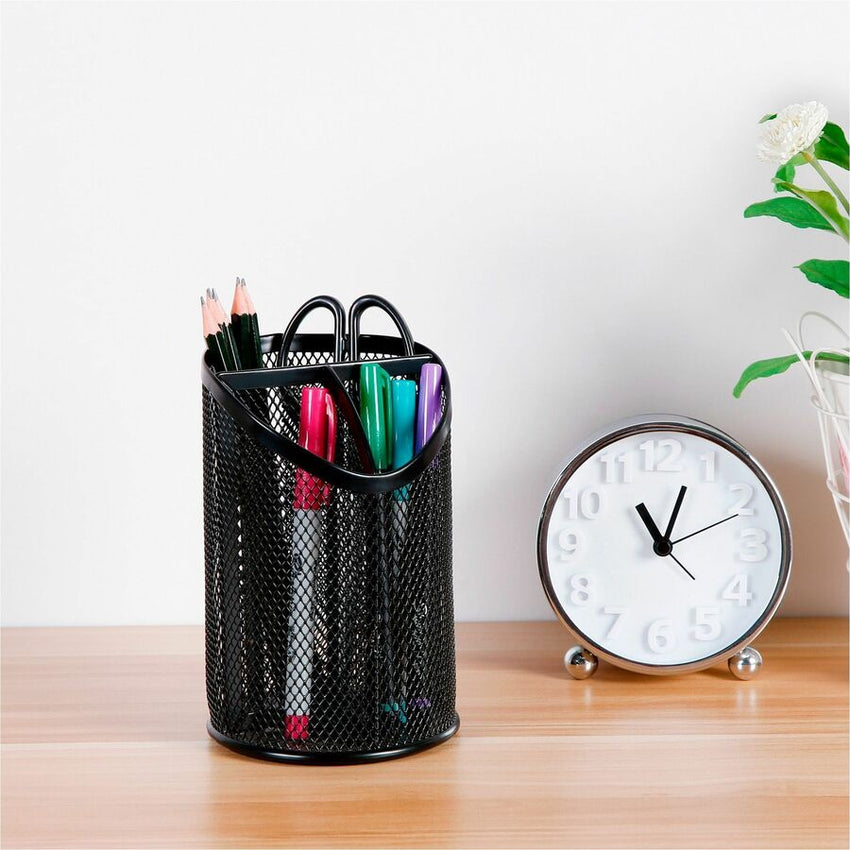 Lorell Black Mesh/Wire Desktop Organizer Metal Pencil Cup Holder (LLR - LLR84140) - SchoolOutlet