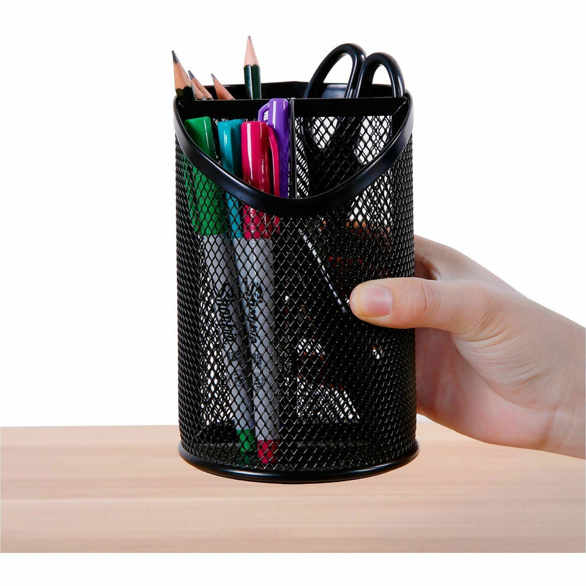 Lorell Black Mesh/Wire Desktop Organizer Metal Pencil Cup Holder (LLR - LLR84140) - SchoolOutlet