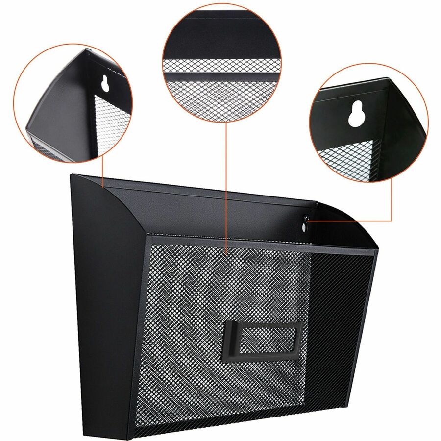 Lorell Mesh Wire Wall Pocket Wall - Mountable Letter - Size File Organizer (LLR - LLR84144) - SchoolOutlet
