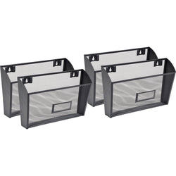 Lorell Mesh Wire Wall Pockets Set of 4 Wall-Mountable Letter-Size File Organizers (LLR-LLR84144CT)