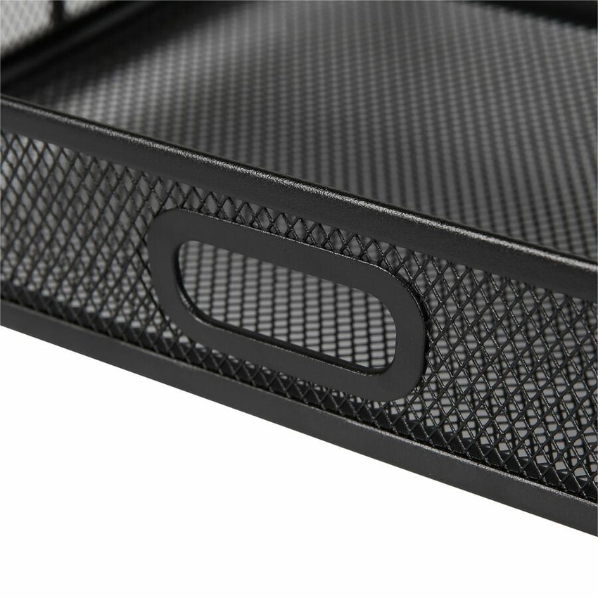Lorell Mesh Wire Monitor Stand with Pull - Out Drawer Black Steel (LLR - LLR84147) - SchoolOutlet