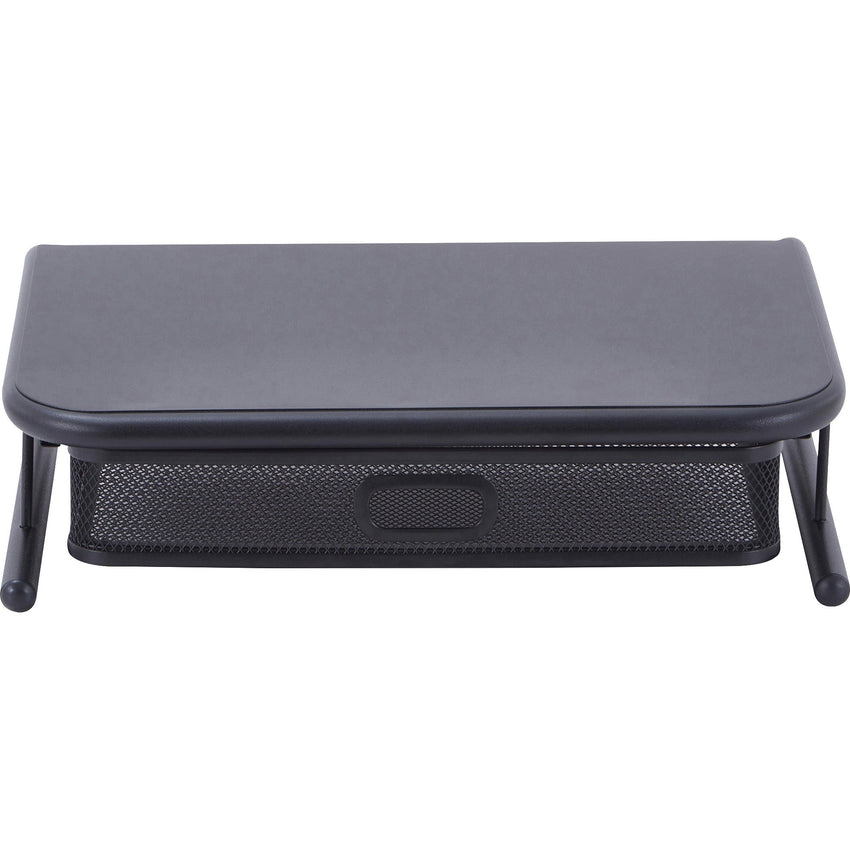 Lorell Mesh Wire Monitor Stand with Pull - Out Drawer Black Steel (LLR - LLR84147) - SchoolOutlet