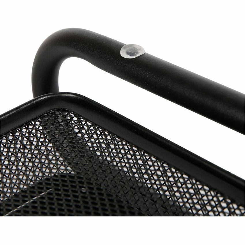 Lorell Mesh Wire Monitor Stand with Pull - Out Drawer Black Steel (LLR - LLR84147) - SchoolOutlet