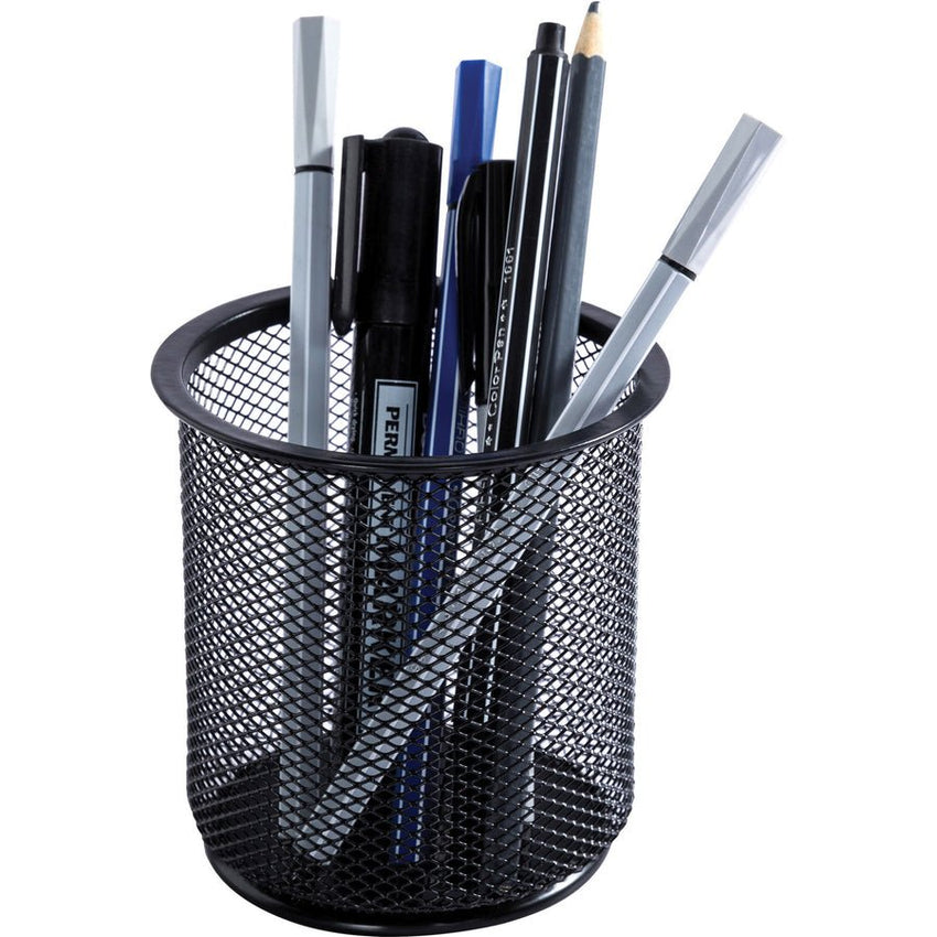 Lorell Durable Steel Mesh Desktop Pencil Cup Organizer 3.9" W x 3.9" D x 3.5" H (LLR - LLR84149) - SchoolOutlet
