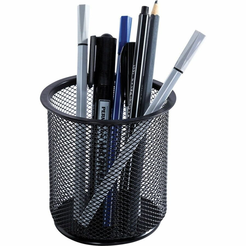 Lorell Durable Steel Mesh Pencil Cup Desk Organizer 3.9" W x 3.9" D x 3.5" H Set of 6 (LLR - LLR84149BX) - SchoolOutlet