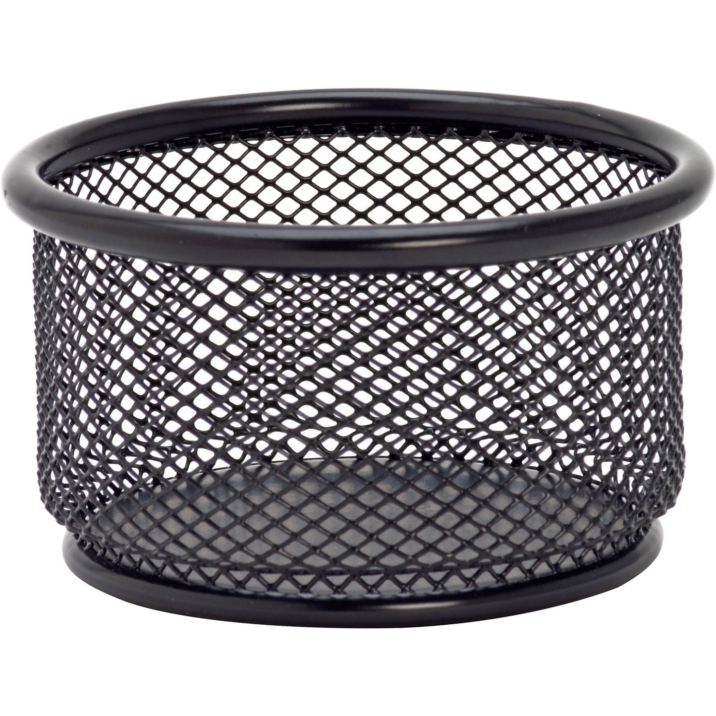 Lorell Durable Steel Mesh Pencil Cup Holder with Rubber Feet 2.1" W x 2.1" D x 3.8" H (LLR - LLR84150) - SchoolOutlet