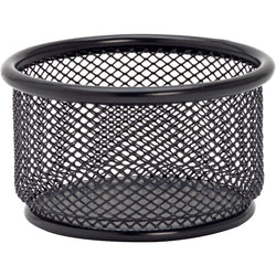 Lorell Durable Steel Mesh Pencil Cup Holder with Rubber Feet 2.1" W x 2.1" D x 3.8" H (LLR-LLR84150)