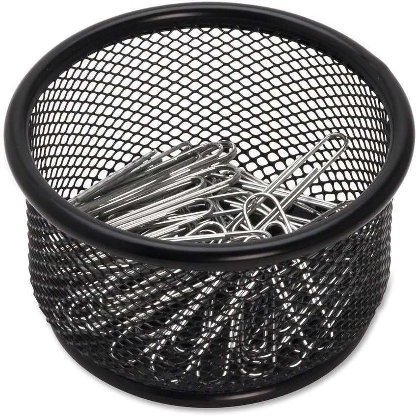 Lorell Durable Steel Mesh Pencil Cup Holder with Rubber Feet 2.1" W x 2.1" D x 3.8" H (LLR - LLR84150) - SchoolOutlet