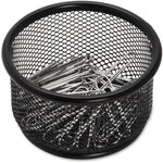Lorell Durable Steel Mesh Pencil Cup Holder with Rubber Feet 2.1