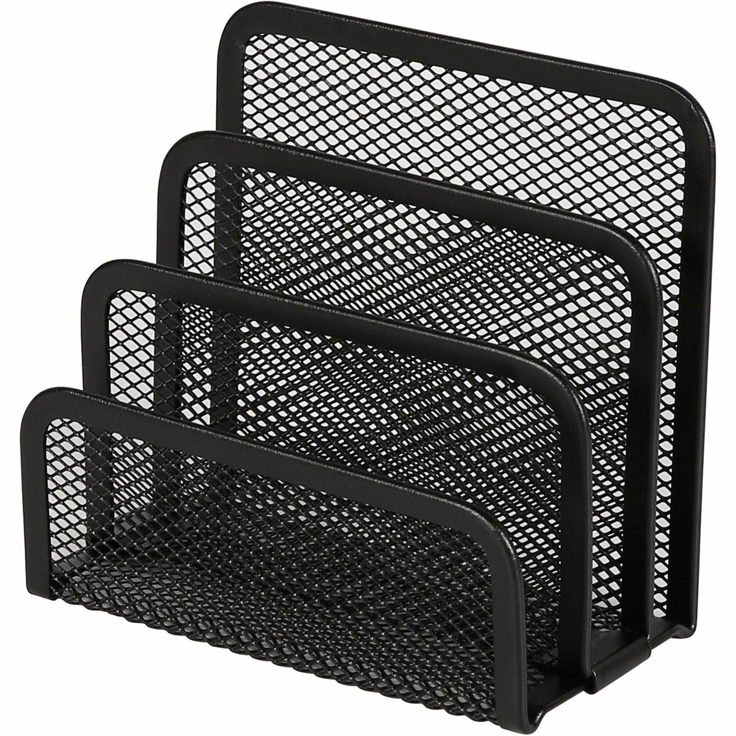 Lorell Mesh Vertical Desktop File Sorter Steel Document Organizer Black (LLR - LLR84153) - SchoolOutlet
