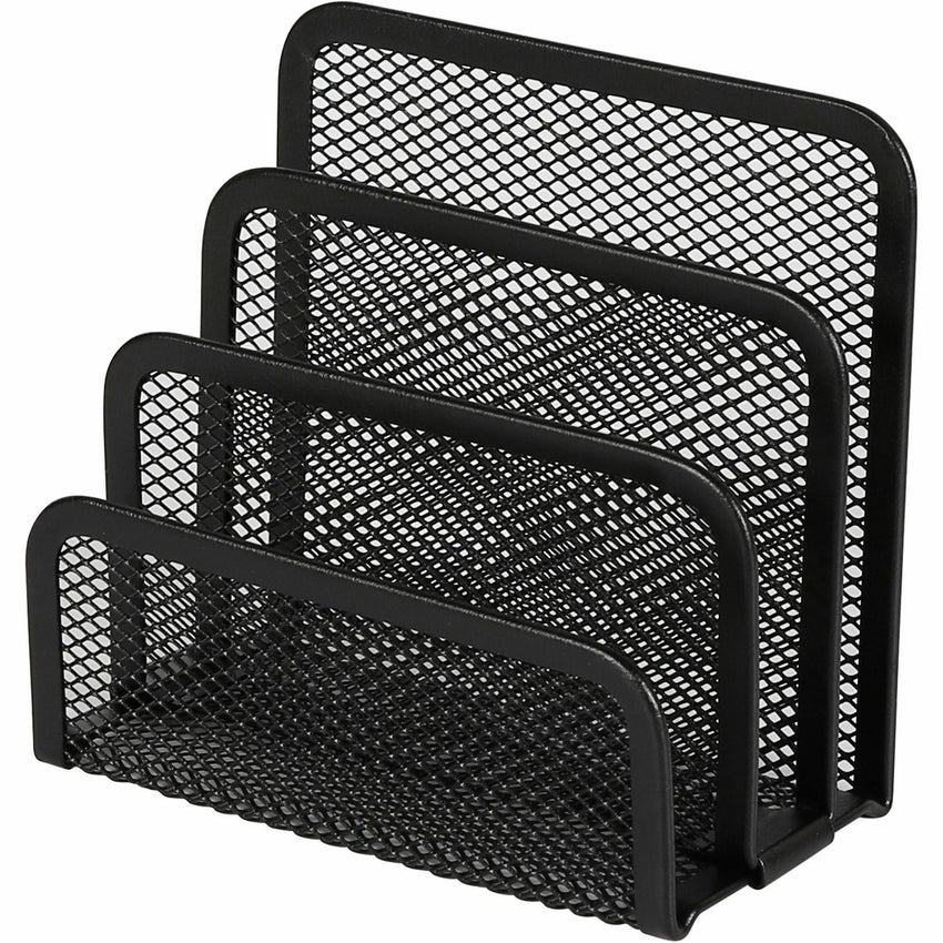 Lorell Mesh Vertical Desktop File Sorter Steel Document Organizer Black (LLR - LLR84153) - SchoolOutlet