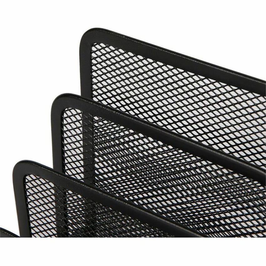 Lorell Mesh Vertical Desktop File Sorter Steel Document Organizer Black (LLR - LLR84153) - SchoolOutlet