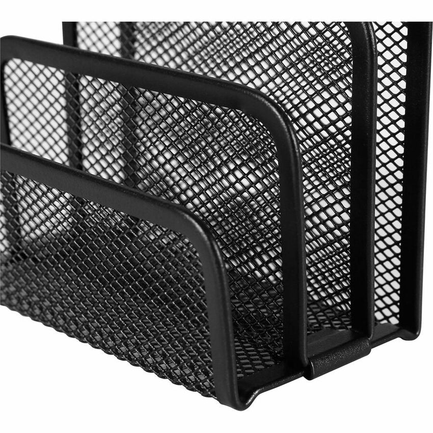 Lorell Mesh Vertical Desktop File Sorter Steel Document Organizer Black (LLR - LLR84153) - SchoolOutlet