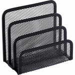 Lorell Mesh Vertical Desktop File Sorter Steel Document Organizer Black (LLR - LLR84153) - SchoolOutlet