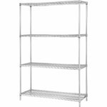 Commercial - Grade Lorell Industrial 4 - Tier Chrome Wire Shelving 36