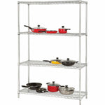Commercial - Grade Lorell Industrial 4 - Tier Chrome Wire Shelving 36