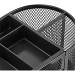 Lorell Black Mesh/Wire Desktop Organizer with Removable Compartments and Drawer (LLR - LLR84240) - SchoolOutlet