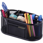 Lorell Black Mesh/Wire Desktop Organizer with Removable Compartments and Drawer (LLR - LLR84240) - SchoolOutlet