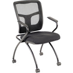 Lorell Mesh Back Nesting Training Chair with Folding Seat and Casters - Set of 2 (LLR - LLR84374X) - SchoolOutlet
