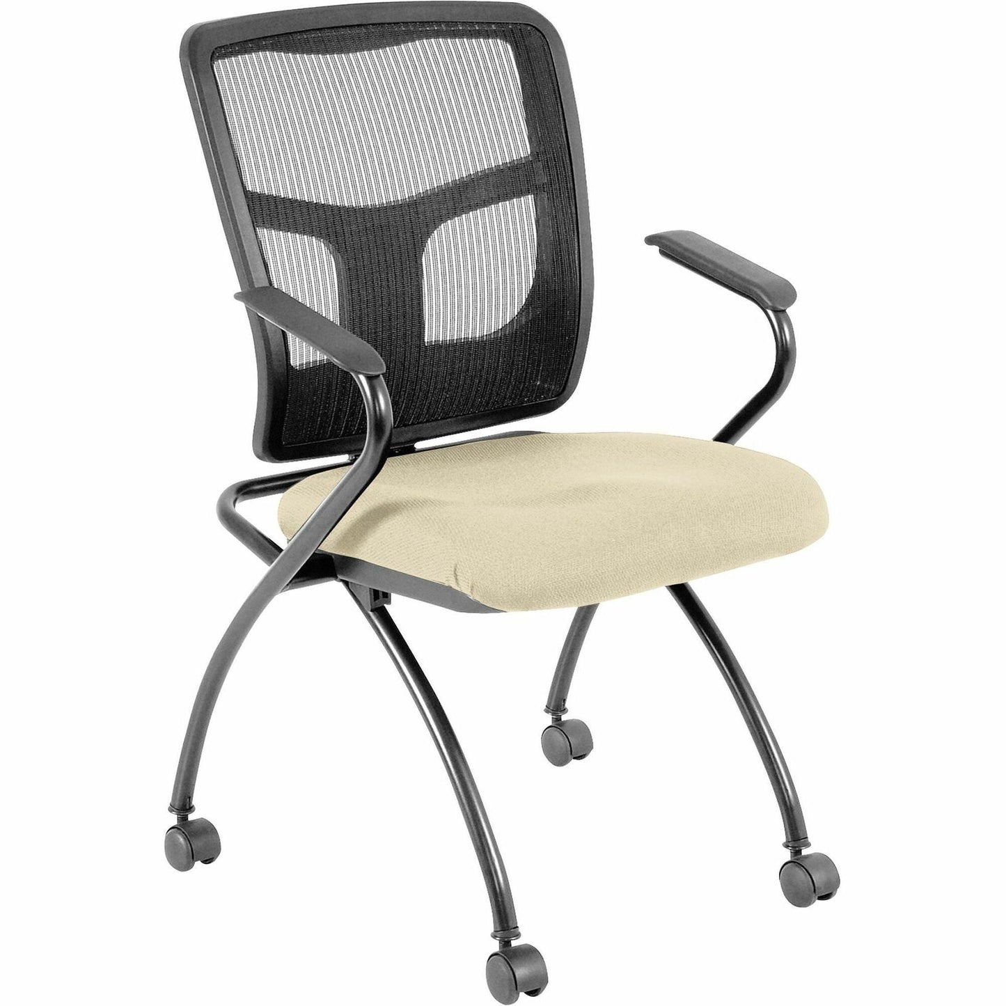 Lorell Mesh Back Nesting Training Chair with Folding Seat and Casters - Set of 2 (LLR - LLR84374X) - SchoolOutlet