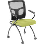 Lorell Mesh Back Nesting Training Chair with Folding Seat and Casters - Set of 2 (LLR - LLR84374X) - SchoolOutlet